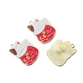 DIY Lucky Cat alloy pendant with red kimono, Great Luck inscription and golden finish - Great Fortune Red (Lucky Cat)
