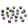 Cuentas de arcilla con strass de colores y agujero grande para pulseras de DIY - 12mm (5 unidades) / Multicolor