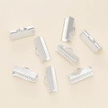 Lot de 8 embouts de ruban argentés avec dents pour la création de bijoux DIY - 13*7mm (8 Pièces/Paquet) / Ton Argent Plaqué Or
