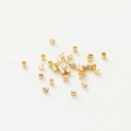 Perles à écraser en laiton plaqué or 14K et perles d'espacement pour bijoux DIY - Tube de Positionnement 1.5mm (Lot de 100) (GA0067) / Or 14K