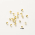 Perles rondes facettées 2,5mm en or 14K plaqué avec texture spirale pour création bijoux - Style facetté transversal / 2.5mm (Trou de 1mm) [20 Pcs/Paquet] / Or 14K