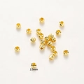 Perles d'espacement rondes facettées 14K plaquées or 2,5mm pour création bijoux DIY - Style facetté transversal / 2.5mm (Trou de 1mm) [20 Pcs/Paquet] / Or 18K