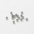 Detailed view of 15 pieces of polished silver spacer beads for DIY jewelry making - White Gold