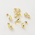 7-piece 18K gold plated shell clam bead tips with knots cover for DIY jewelry making - 3.6x9mm (50 Pieces/Pack) / 14K Gold