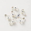 Polished silver bead tips calottes for jewelry making necklaces and bracelets DIY - 3.6x9mm (50 Pieces/Pack) / Silver Tone Gold Plated