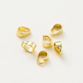 Set of 6 polished 14K gold plated pinch bails for DIY necklace jewelry making - 3x5x6.7mm (20 Pieces/Pack) / 18K Color-Preserving Real Gold