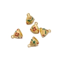 5-piece set of gold enamel Zongzi charms with red Fu character for DIY jewelry making - 5 Pieces / Gold