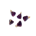 Five purple and gold alloy rice dumpling charms with smiley face for DIY bracelet making - 5 Pieces / Purple