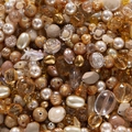 Vintage Acryl- und Metallperlen Mix in Champagner und Gold für DIY Schmuckherstellung - Braune Serie