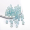 Faceted light blue acrylic mermaid beads with aurora coating for DIY jewelry making - Pearlescent Polyhedron / 8mm (50pcs/Pack) / Blue
