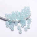 Macro shot of light blue pearlescent acrylic round beads for DIY jewelry making - Iridescent Round Bead / 8mm (50pcs/Pack) / Blue