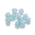 Light blue pearlescent acrylic star beads for DIY jewelry making and necklace crafts - Pearlescent Star Style / 30 Pcs/Pack / Blue