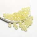 Macro shot of pale yellow acrylic mermaid round beads with iridescent pearl finish for DIY - Iridescent Round Bead / 8mm (50pcs/Pack) / Yellow