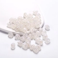 Iridescent white acrylic heart beads for DIY jewelry making on display tray - Pearlescent Heart Style / 30 Pcs/Pack / White