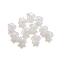 Close-up of translucent star beads with iridescent pearl finish for DIY jewelry - Pearlescent Star Style / 30 Pcs/Pack / White