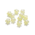 Macro detail of pearlescent star-shaped acrylic beads with yellow-green shimmer for DIY crafts - Pearlescent Star Style / 30 Pcs/Pack / Yellow