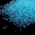 Iridescent blue-green mini glass bubble beads for DIY resin art and nail decoration - Lake Blue