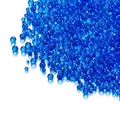 Macro view of blue translucent glass bubble beads for DIY nail art and decorations - 100 g / Dark Blue