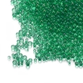 Macro shot of green translucent glass bubble beads for DIY jewelry and nail art filling - 100 g / Dark Green