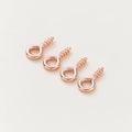 Four rose gold plated eye pins for DIY jewelry making pendants with screw threads - 50 Pcs (4x8mm / Hole 2mm) / Rose Gold