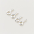 Polished silver screw eye pins for DIY jewelry making and pendant attachments - 50 Pcs (4x8mm / Hole 2mm) / Silver