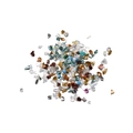 Close-up of mixed colorful crushed glass stones and synthetic pearls for DIY crafts - Blue Series 5
