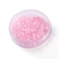 Perles de rocaille roses transparentes de 4mm en boîte ronde pour bijoux DIY - 4mm/300pcs/24g / Rose