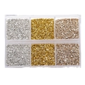 DIY Metall Glitter Glassplitter in 6-Gitter Box für Harz und Nagelkunst Dekoration - Gold-Silber Set 1
