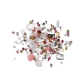 Close-up of mixed iridescent irregular crystal glass beads for DIY nail art and crafts - Pink Series Three