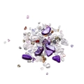 Detailed view of iridescent mixed crystal glass sands and crushed stones for DIY nail art decor - Purple Series Four