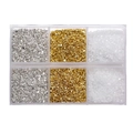 6-Raster DIY Bastelset mit gold, silber und klaren Glasbruch Fragmenten - Gold-Silber Set 3
