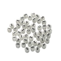 Draufsicht auf weiße Acrylperlen mit schwarzen Zahlen 0-9 für die DIY-Schmuckherstellung - 100 Stück Set / Schwarze Zahlen