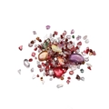 Macro shot of colorful iridescent irregular glass stones for DIY crafts and nail art - Red Series 1