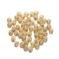 Dettagli di perle in acrilico champagne satinato con lettere dorate per gioielli fai-da-te - Set da 100 pezzi / Lettera d'Oro