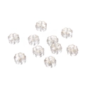Detalle de cuentas de vidrio mate blanco de 10mm en forma de trébol para joyería DIY - Paquete de 10 / Blanco cepillado oro