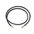 Detalle del collar de cordón de cera negra con cierre de acero inoxidable dorado - 1.0mm/45cm / Cordón Negro Cierre Dorado