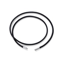 Detalle del cordón encerado trenzado negro con cierre de acero inoxidable pulido - 1.0mm/45cm / Cordón Negro Cierre Acero
