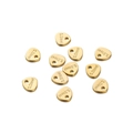 Close-up of golden stainless steel heart and triangle tags with S.Steel engraving - Gold Round Triangle / 20 Pieces Set