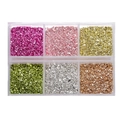 6-Farben-Set aus metallischen Glassplittern für DIY-Bastelarbeiten und Nagelkunst - Goldtöne A