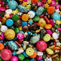 Bunte Acrylperlen mit Marmorstruktur für DIY Handyketten und Schmuckherstellung - Goldgeäderte Mischserie