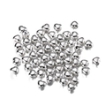 Detailed view of silver heart-shaped CCB beads with through-holes for DIY jewelry making - Heart / 100pcs Pack / Silver
