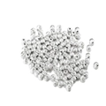 Macro view of silver striped round CCB beads with central hole for DIY jewelry making - Pumpkin Shape / 100pcs Pack / Silver
