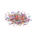Macro detail of mixed holographic nail sequins in stars, hearts and flowers shapes - 28g per pack / Mixed Colors/Styles