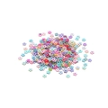 Vue rapprochée de paillettes fleurs multicolores macaron pour nail art et décoration DIY - Petites Fleurs Mélangées Avec Trou 3mm