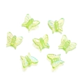 Dettaglio di perline a farfalla in acrilico verde chiaro da 13mm con finitura aurora - Apertura circa 1,8mm/Spessore circa 6mm / 20 Pezzi/Confezione (Circa 13*16mm) / Verde