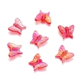 Macro view of 13mm gradient acrylic butterfly beads showing wings texture and structure - Aperture Approx 1.8mm/Thickness Approx 6mm / 20 Pcs/Pack (Approx 13*16mm) / Red