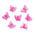Detailed view of translucent pink acrylic butterfly beads for DIY jewelry and phone chains - Aperture Approx 1.8mm/Thickness Approx 6mm / 20 Pcs/Pack (Approx 13*16mm) / Rose Red