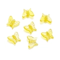 Macro shot of 13mm yellow acrylic butterfly beads for DIY jewelry and hair accessories - Aperture Approx 1.8mm/Thickness Approx 6mm / 20 Pcs/Pack (Approx 13*16mm) / Yellow