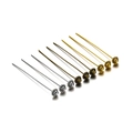 Macro shot of 9 alloy ball head pins in gold silver and bronze with rope texture details - Mixed Colors (20 Pcs/Pack) / Style 3