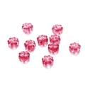 Cuentas de vidrio en forma de flor rosa roja de 10mm para hacer pulseras y collares - Rosa Fucsia Transparente